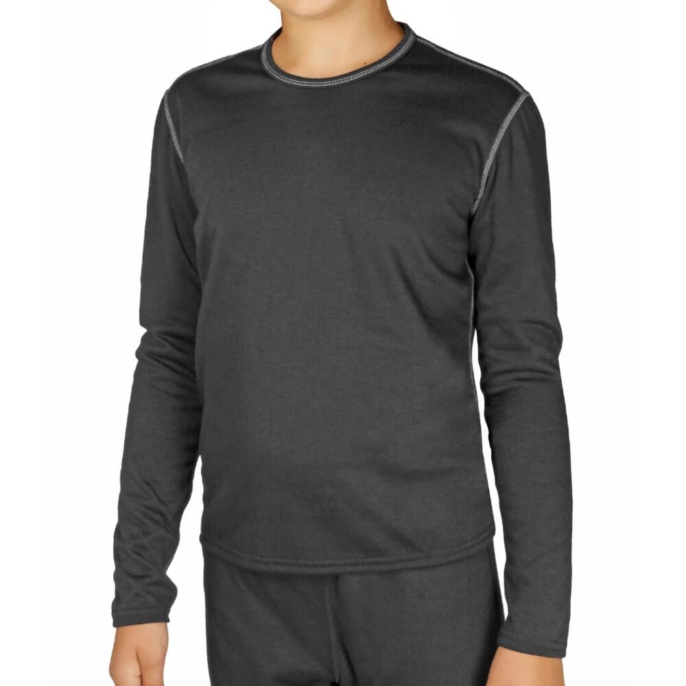 HOT CHILLYS Youth Boy's Pepper Bi-Ply Crewneck Top XL Black Base Layer EUC